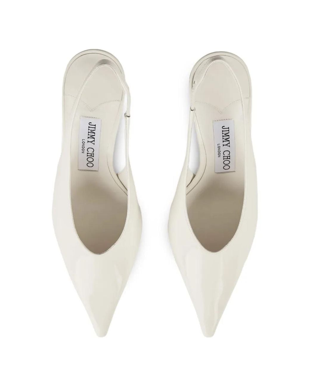 Jimmy Choo White Isa 80 Pointed Slingback Pumps