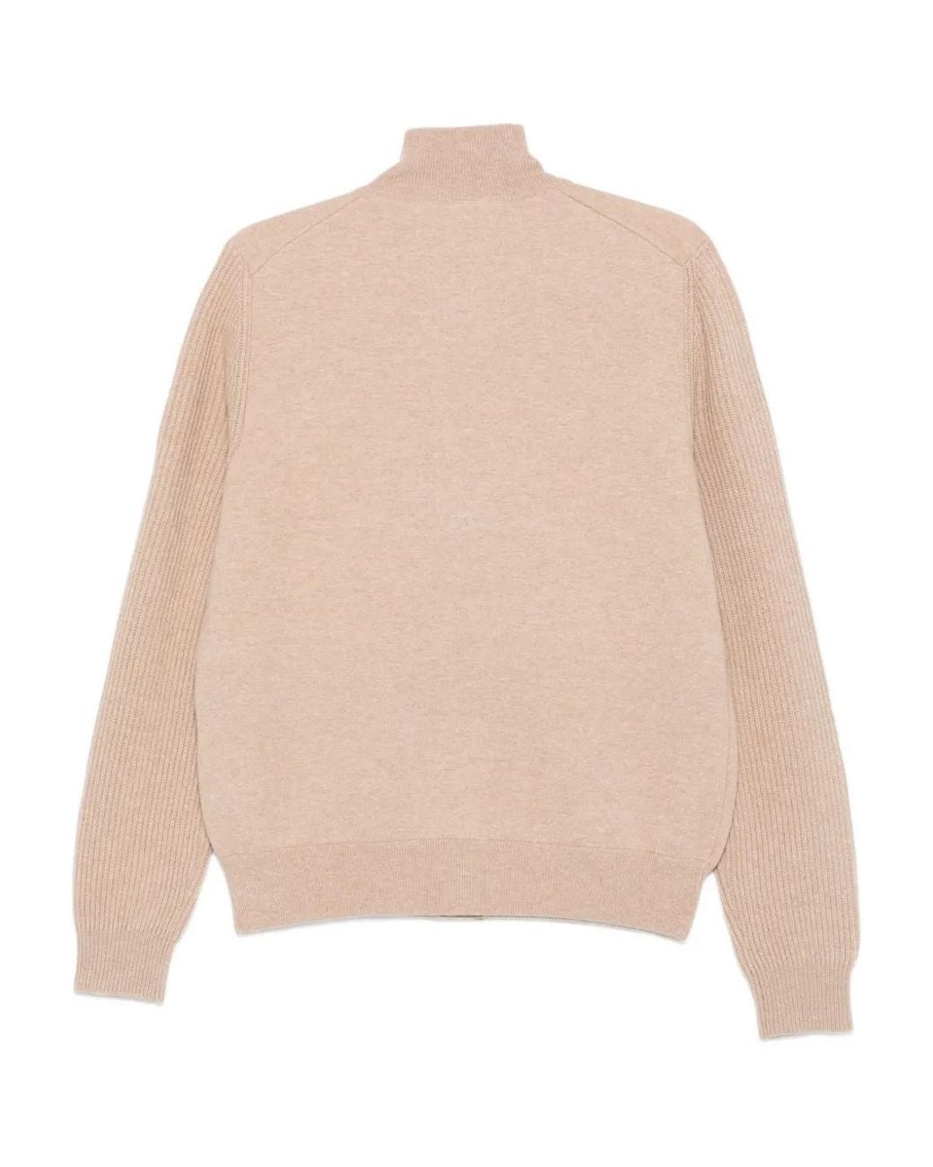 Lardini Natural Ribbed-Cuff Cardigan for men