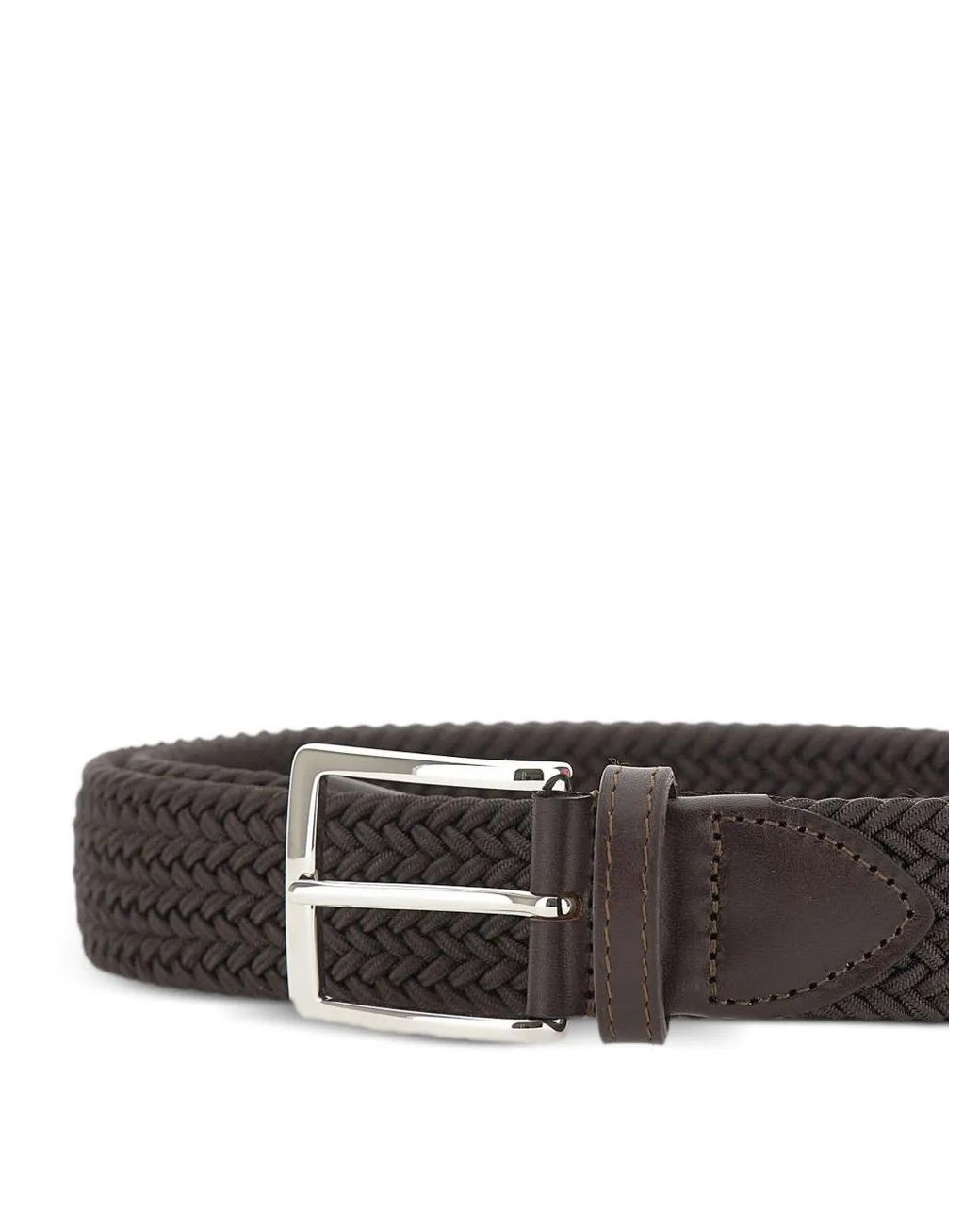 Athison White Braided Belt for men