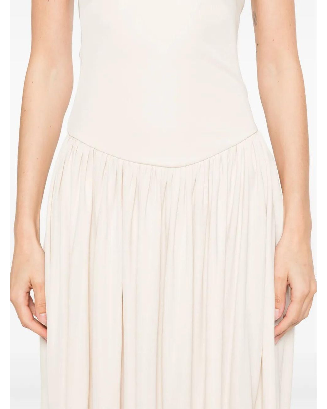 AYA MUSE Strapless Midi-Jurk in het White
