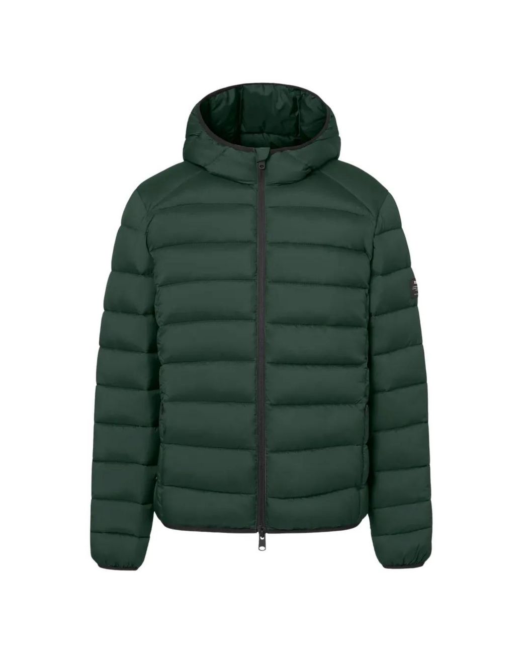 Ecoalf Green Hooded Quilted Jacket for men
