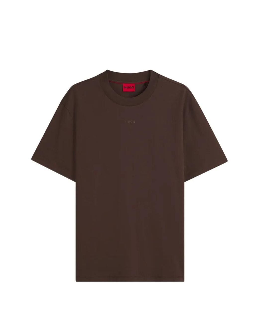 HUGO Brown Cotton-Jersey T-Shirt for men