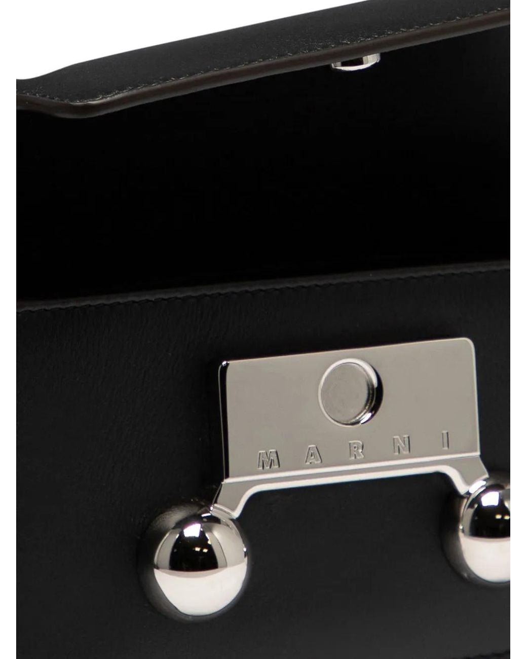 Marni Black Leather Crossbody Trunk Bag for men