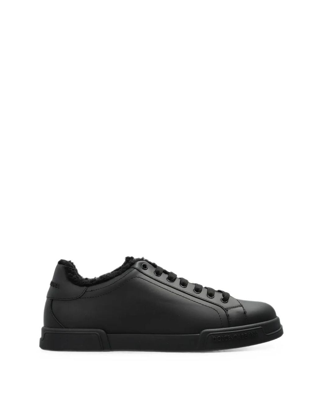 Dolce & Gabbana Black Portofino Light Calfskin Sneakers for men