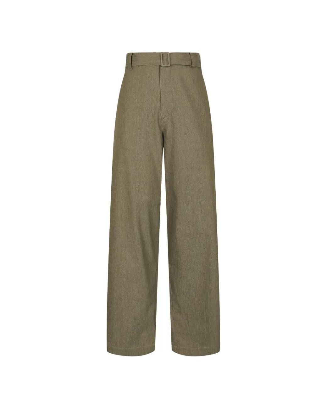 CROQUIS Green Belted Wide-Leg Trousers for men