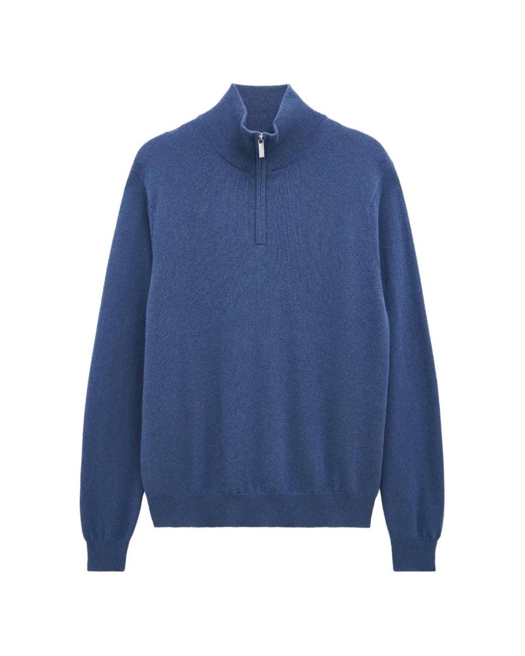 Pringle of Scotland Blue Quarter-Zip Cashmere Sweater for men