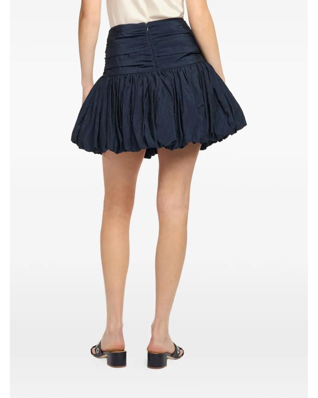 Cinq À Sept Blue Kaldi Ruched Bubble Skirt