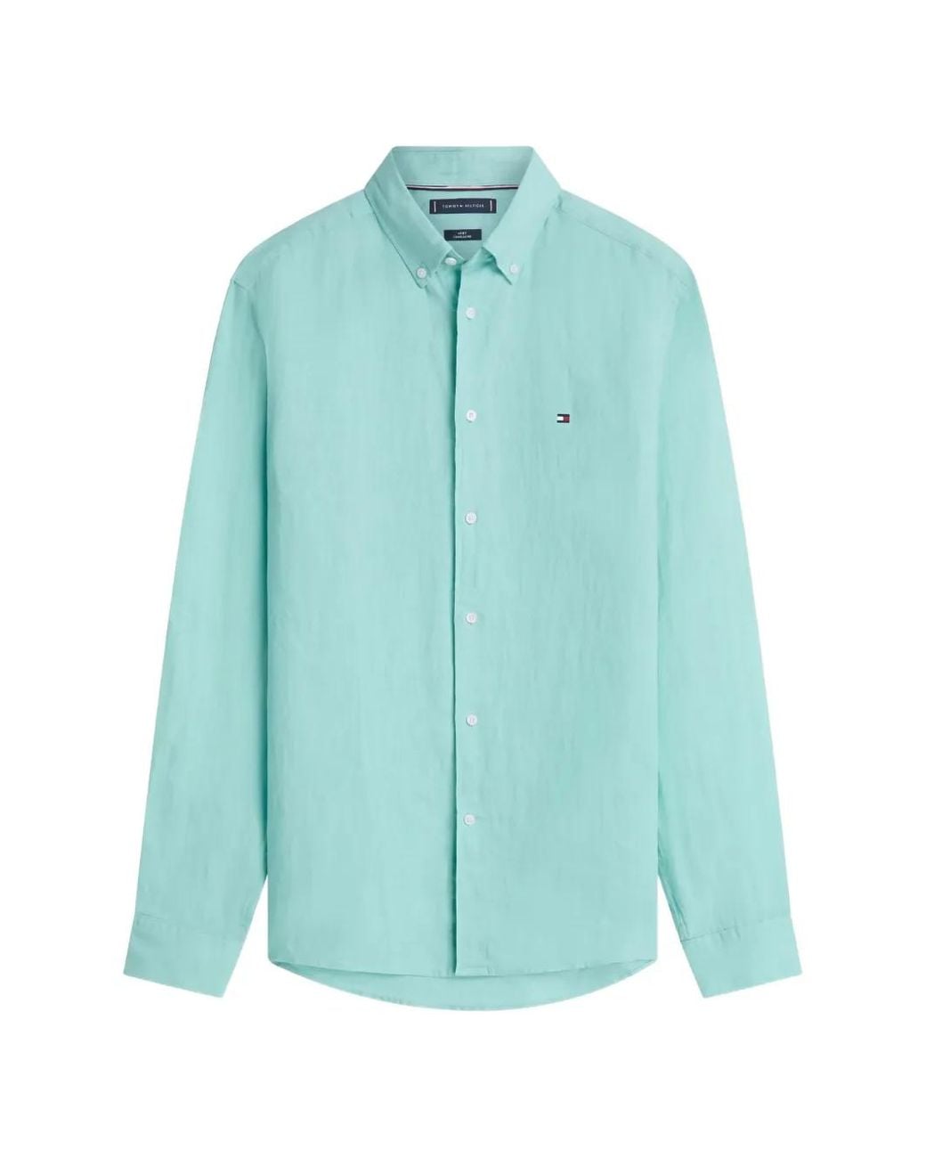 Tommy Hilfiger Blue Pigment-Dyed Linen Shirt for men