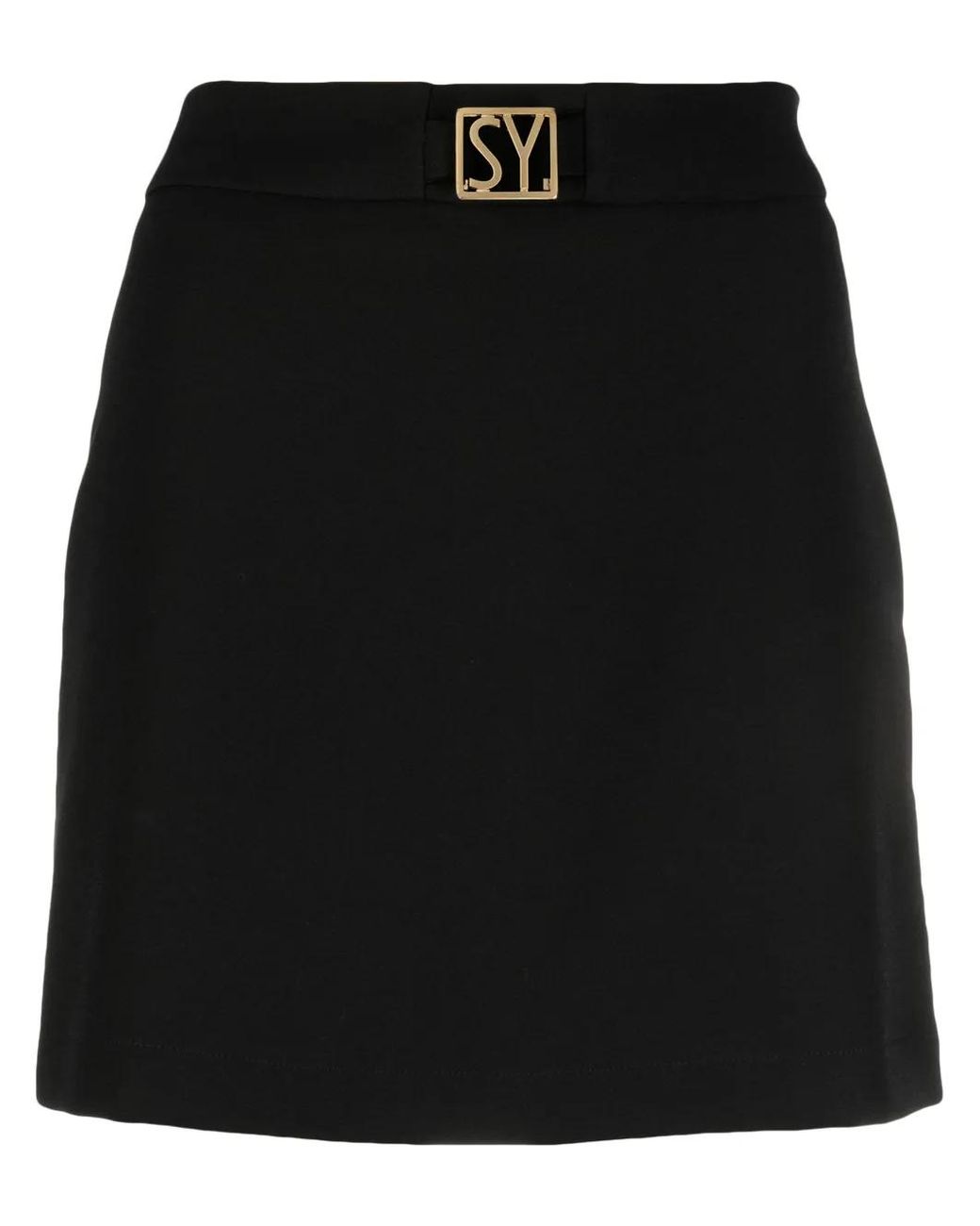 Seventy Black Logo-Plaque A-Line Miniskirt