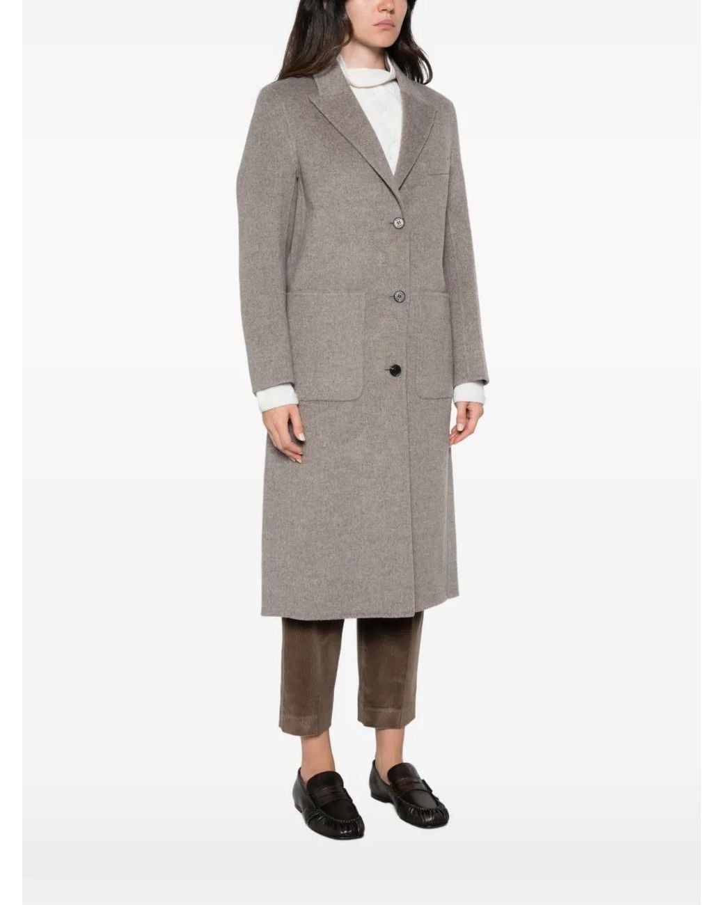 Paltò Gray Elsa Db Single-Breasted Wool Coat