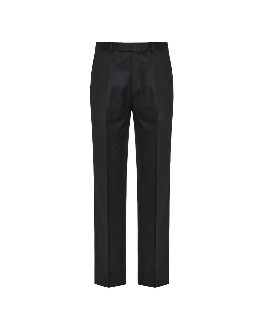 Zegna Black Pressed-Crease Tailored Trousers for men