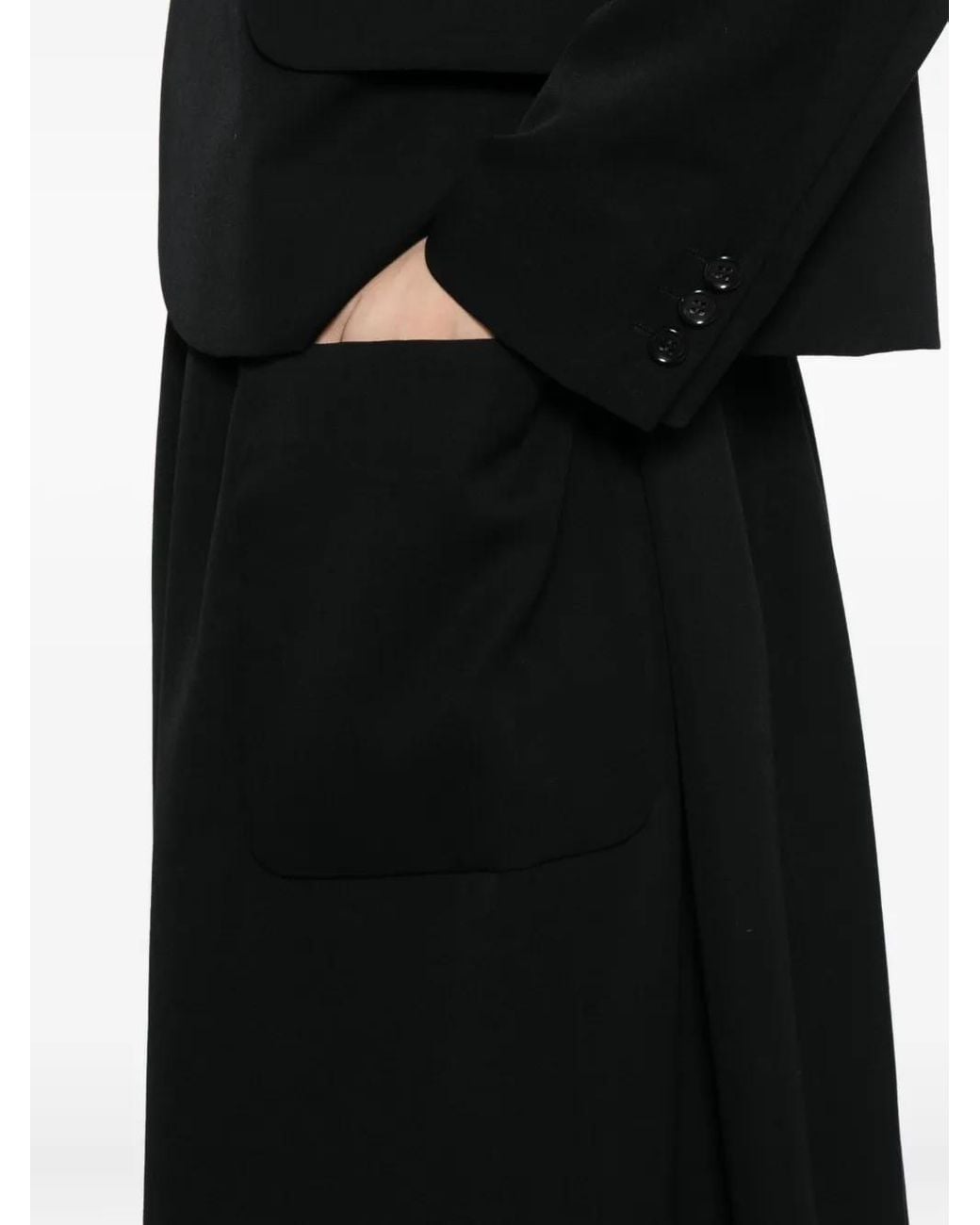 Comme des Garçons Black Wool Midi Skirt