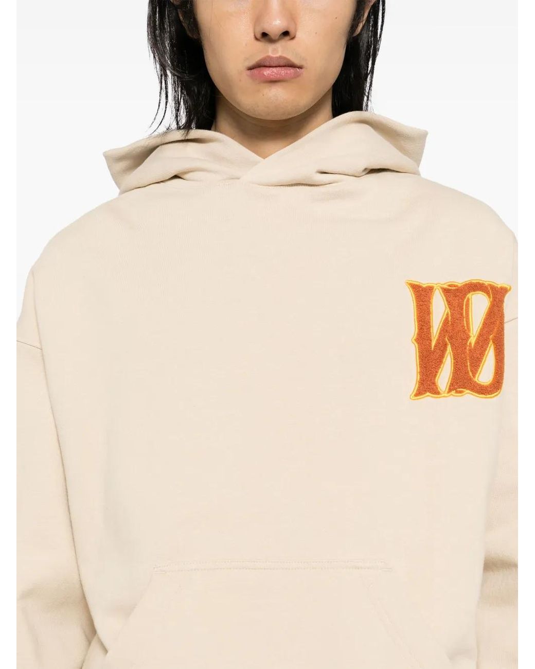 we11done Natural Logo-Patch Hoodie for men