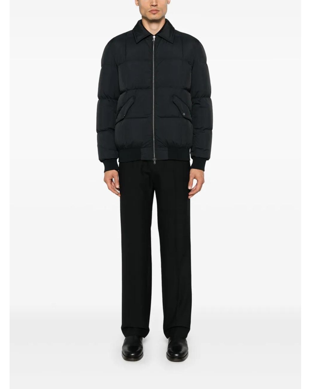 Herno Black Logo-Plaque Jacket for men