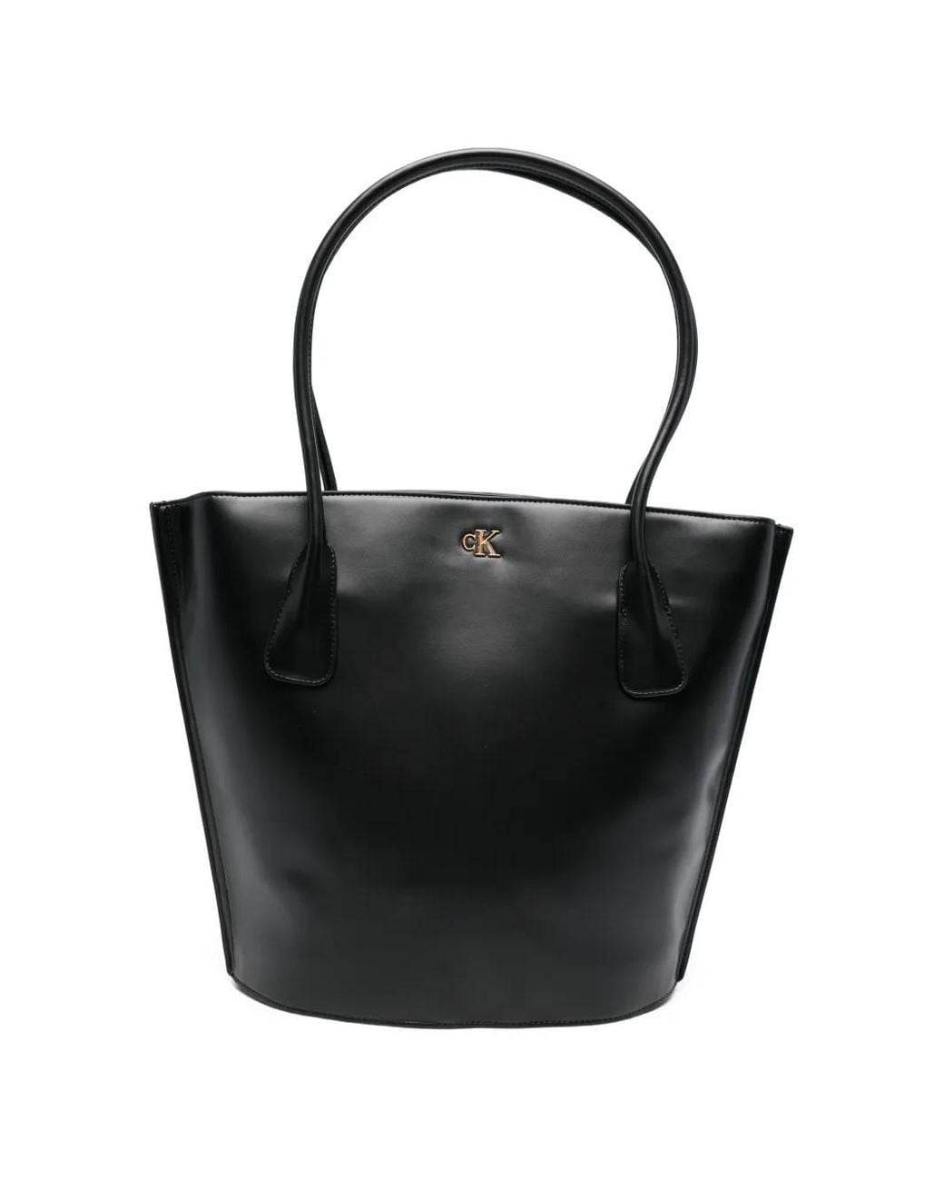 Calvin Klein Black Medium Logo-Detail Tote Bag