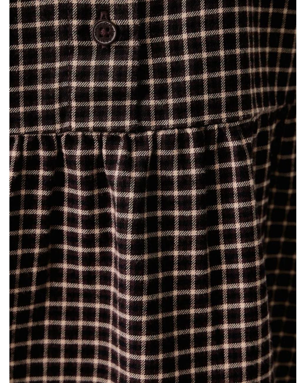 Marc O' Polo Black Check-Pattern Ruffled Flannel Blouse
