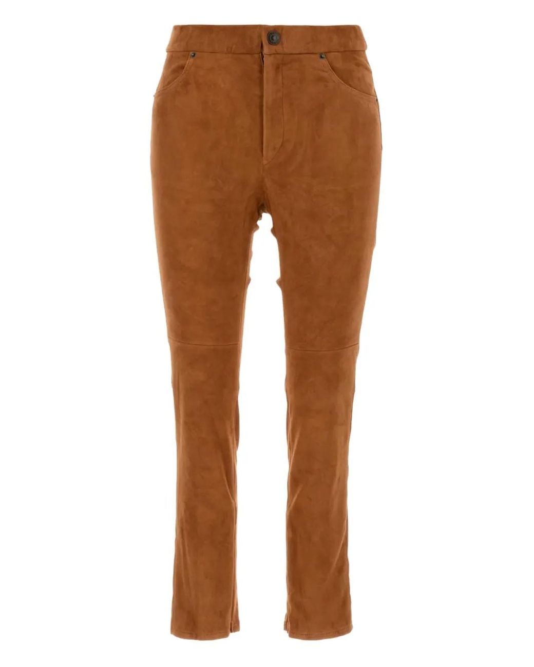 Isabel Marant Brown Suede Back-Pockets Trousers
