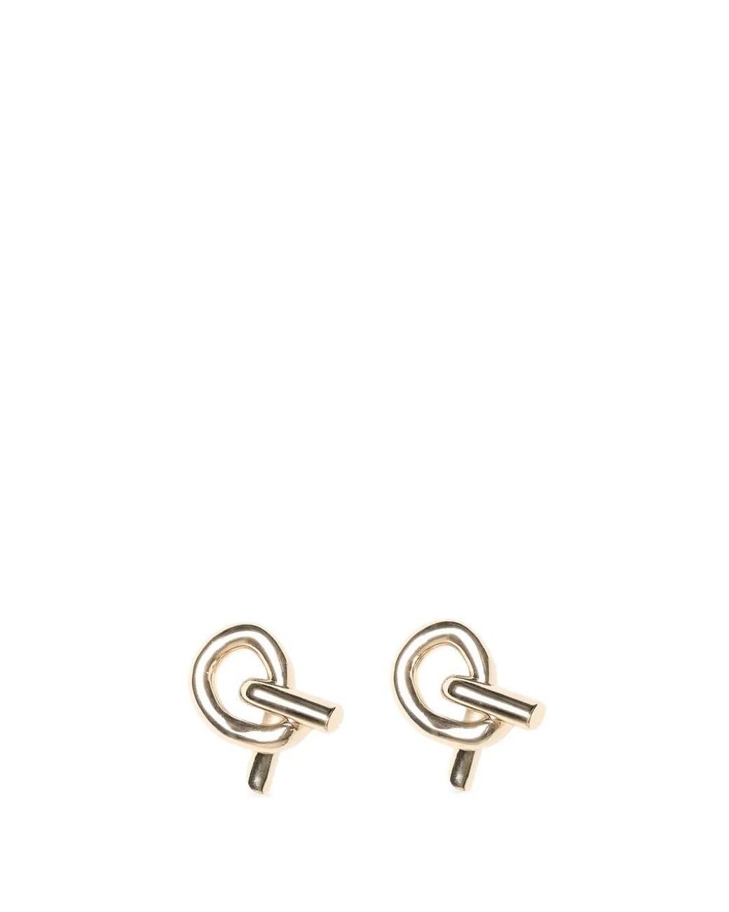 Fabiana Filippi White Knot-Detail Earrings