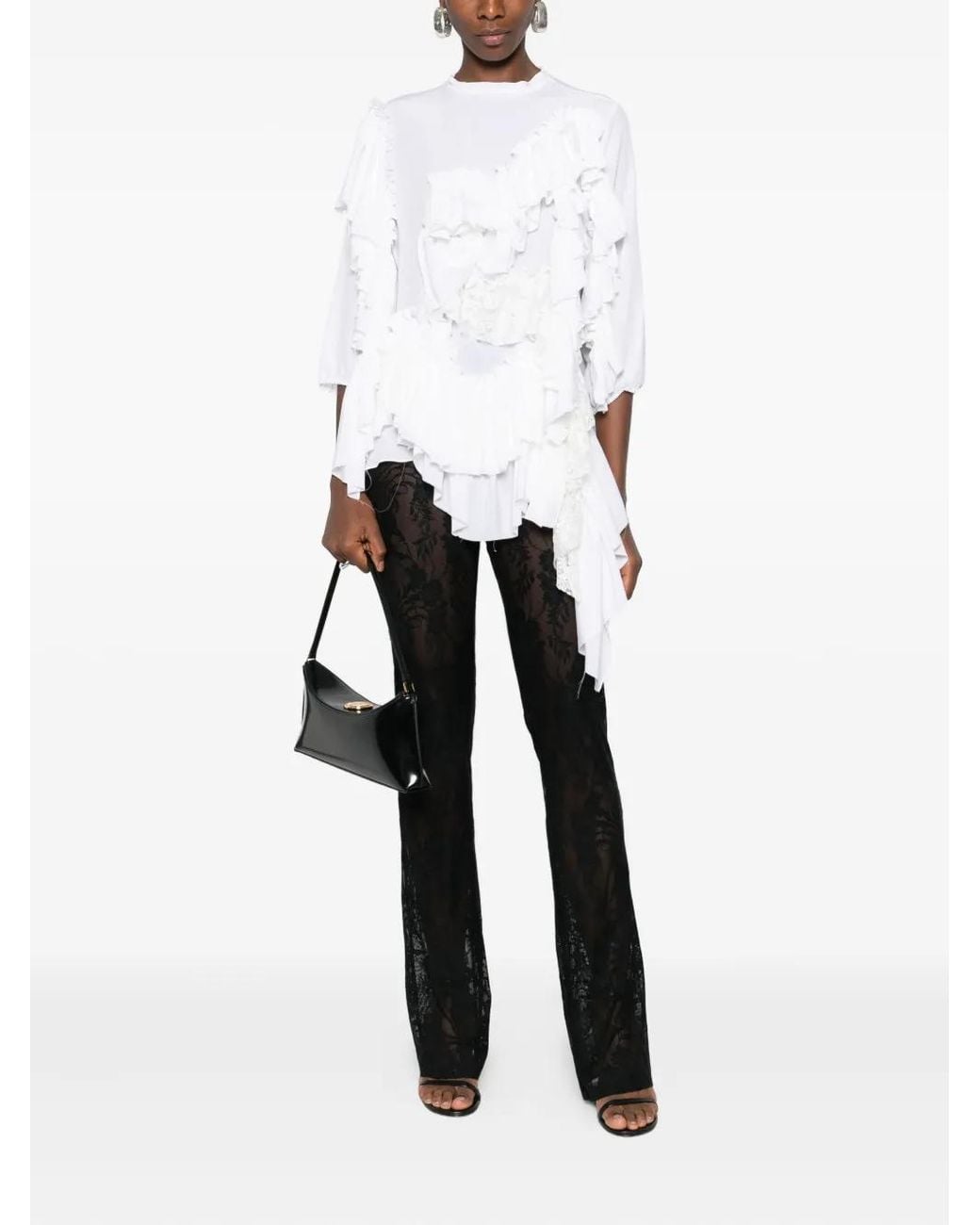 ALAINPAUL White Ruffled Top
