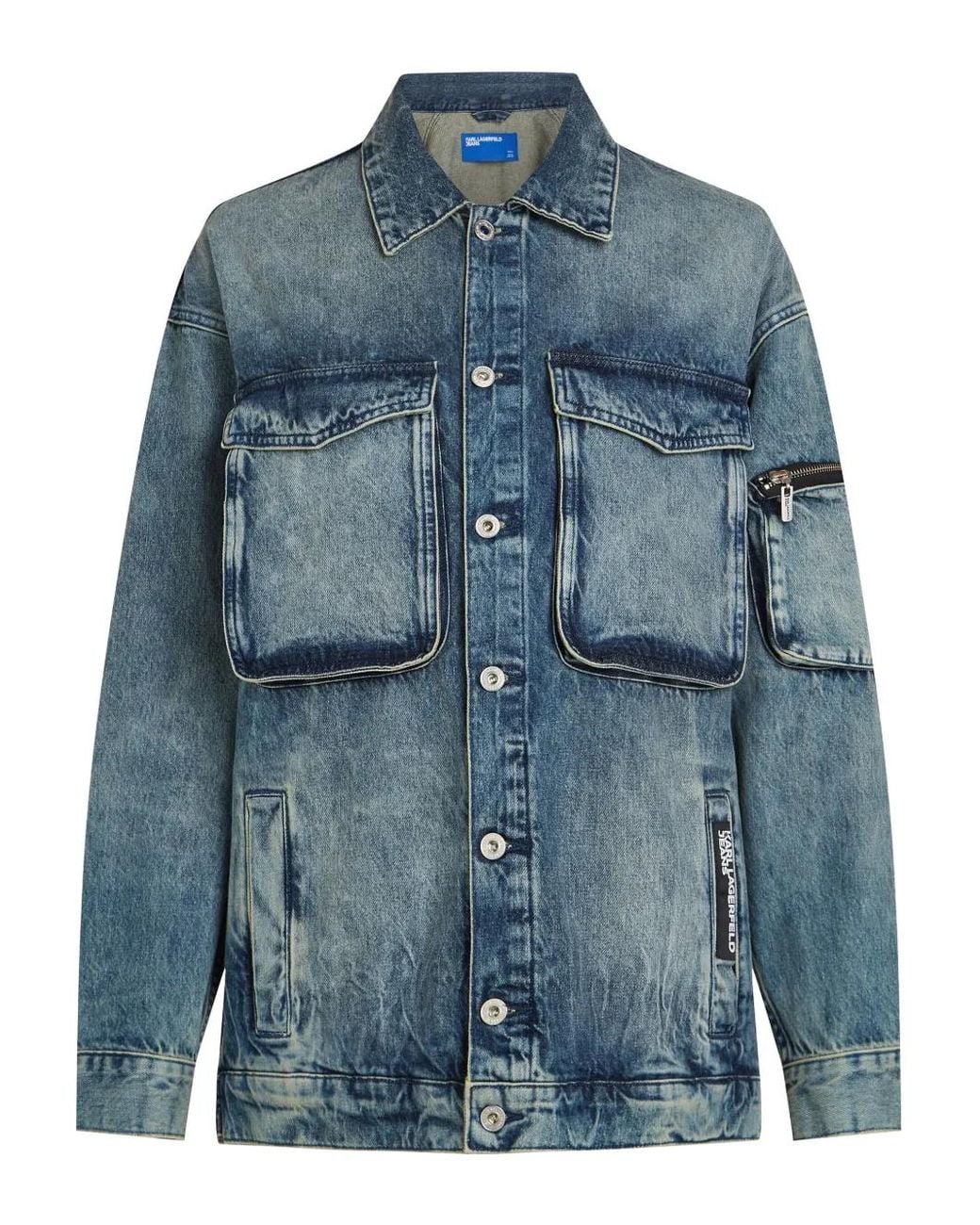 Karl Lagerfeld Blue Cotton Jacket