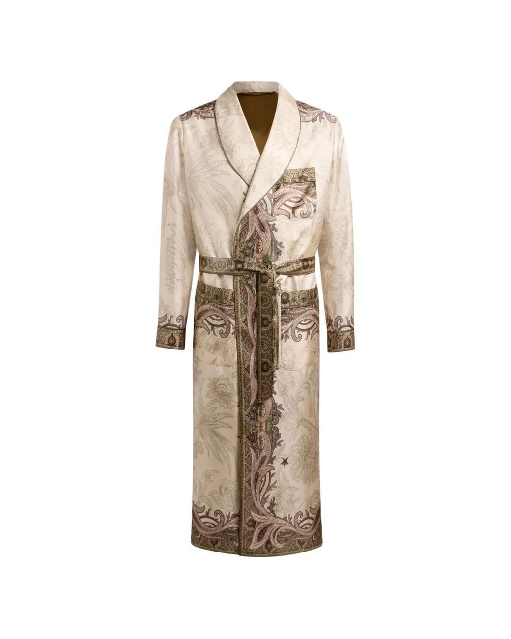 Etro Natural Pegaso Paisley-Print Coat for men