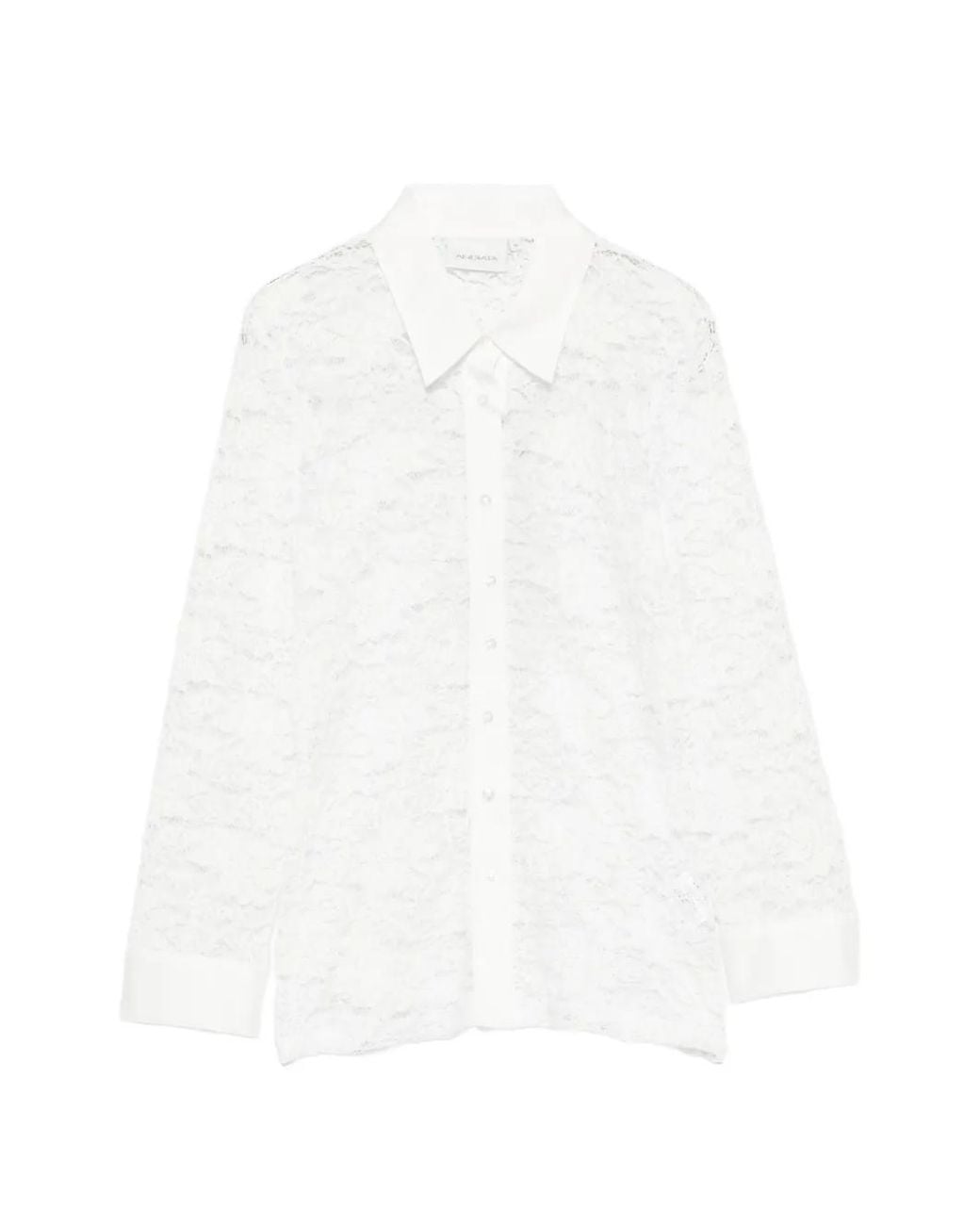 Andiata White Chemise À Fleurs En Dentelle