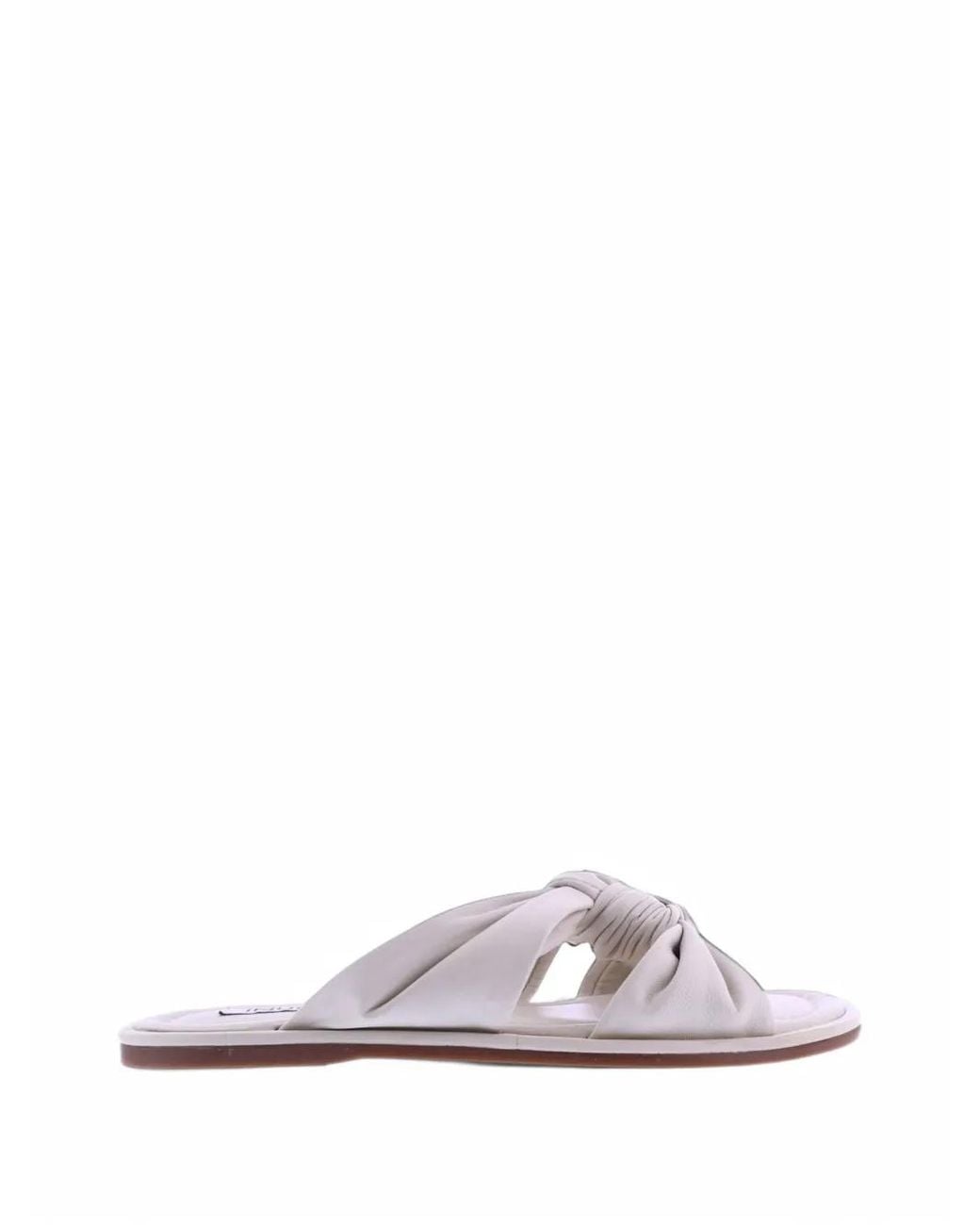 Inuovo White Knotted Leather Sandals