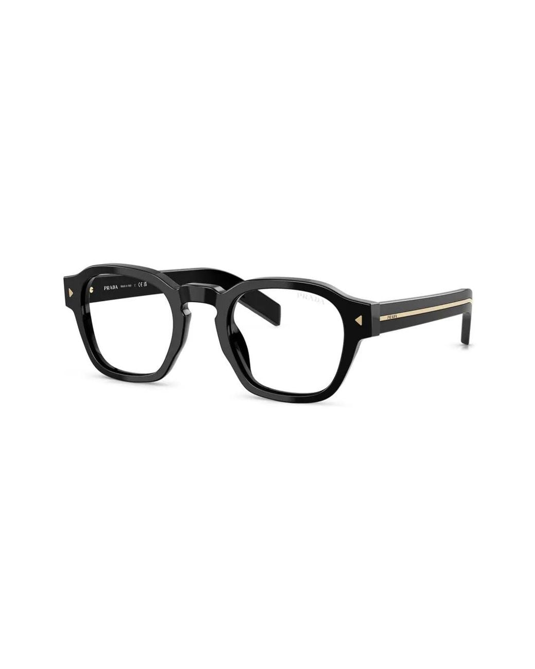 Prada Black Square-Frame Glasses for men