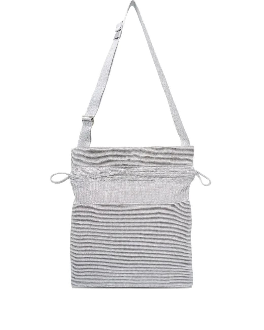 CFCL White Strata Drawstring Gusset Bag