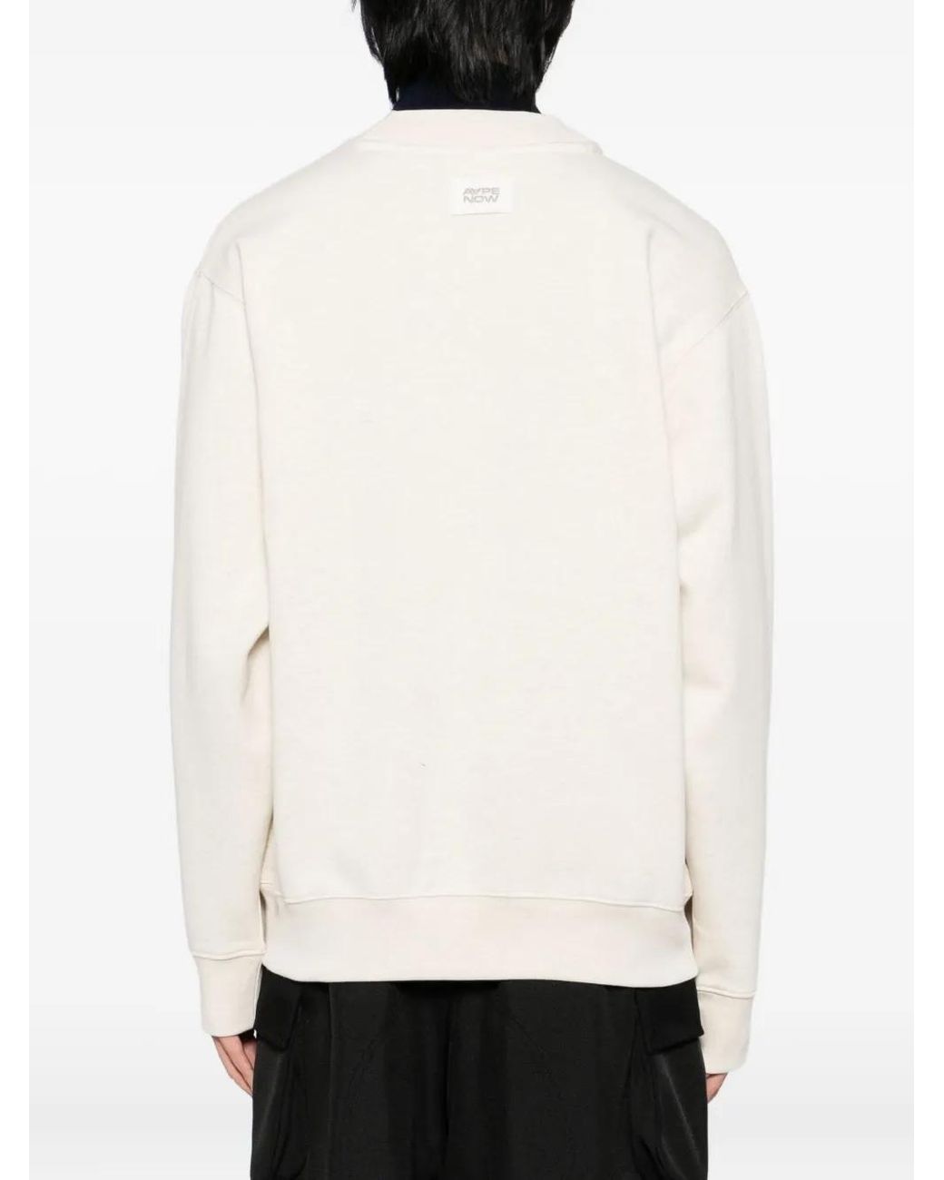 Aape By A Bathing Ape White Logo-Appliqué Button-Up Sweatshirt for men