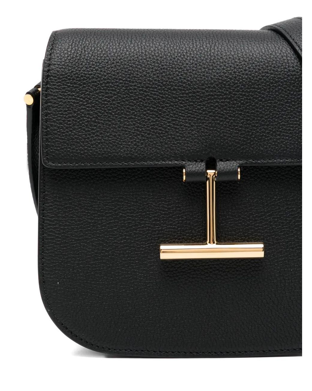 Tom Ford Black Grain Leather Tara Mini Crossbody Bag