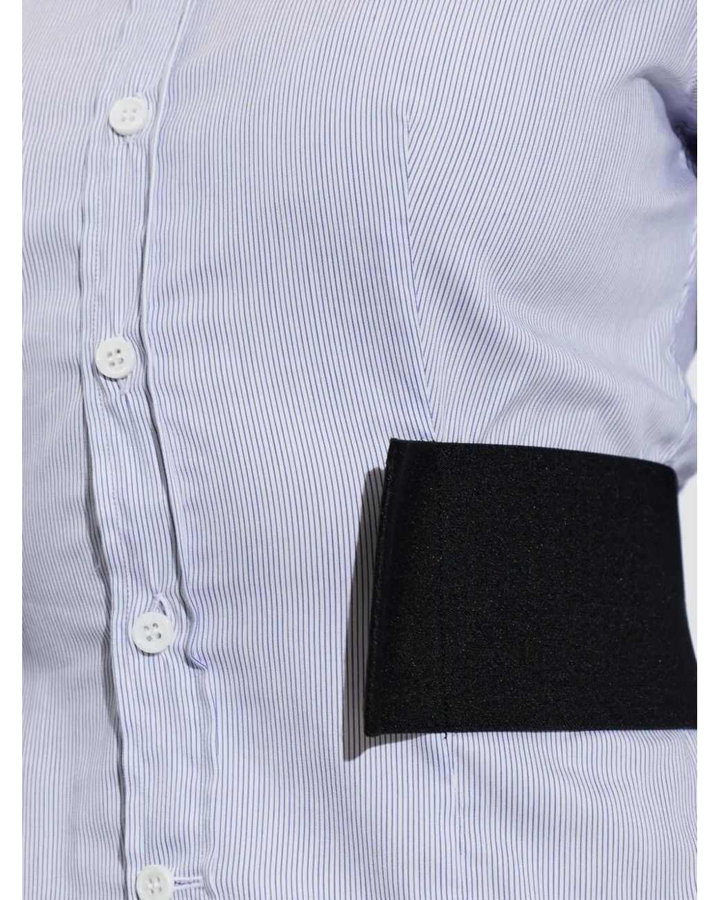 Vetements White Striped Waist-Belt Shirt