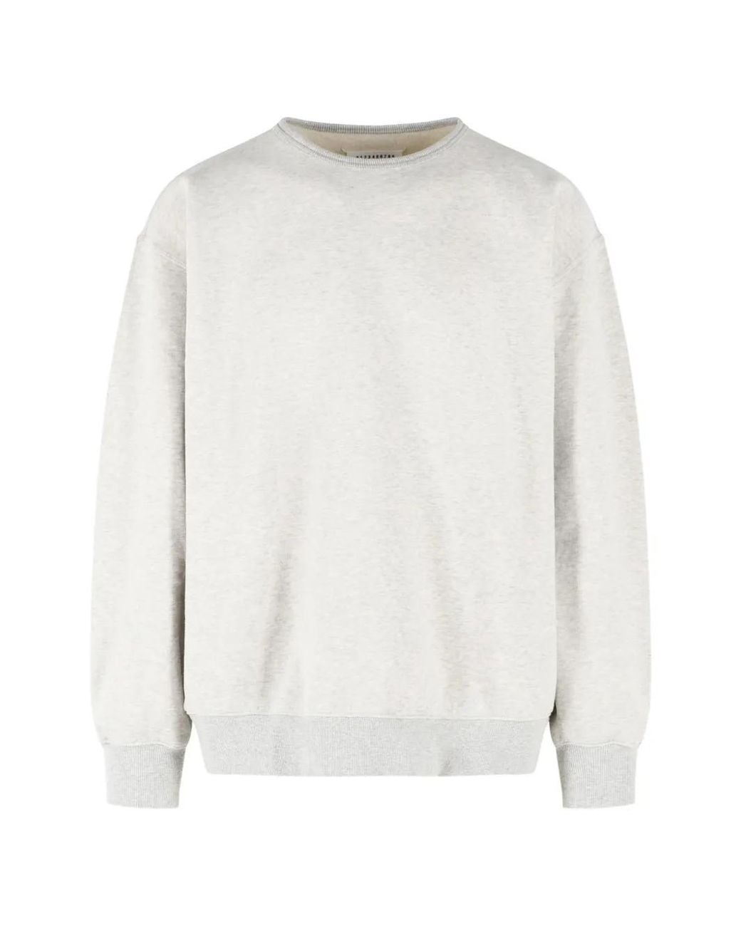 Maison Margiela White Denim-Patchwork Crew-Neck Sweatshirt for men