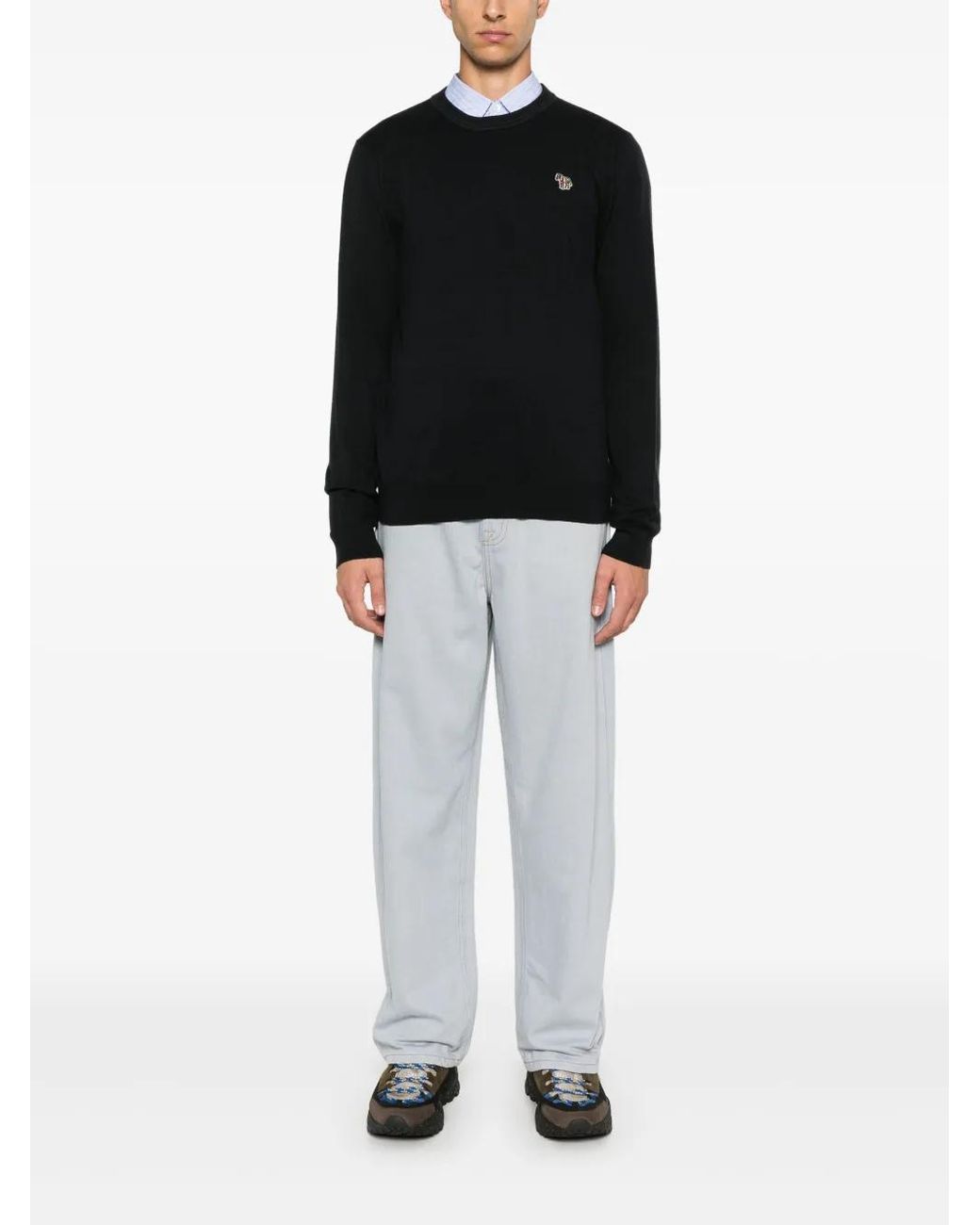 Paul Smith Black Zebra-Patch Sweater for men