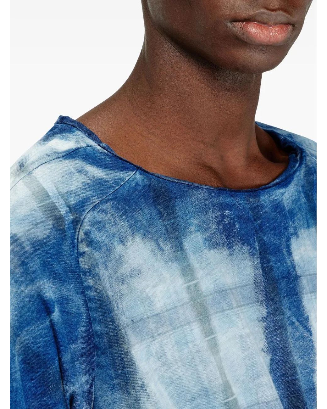 DIESEL Blue T-Shirt T-Anton À Carreaux for men