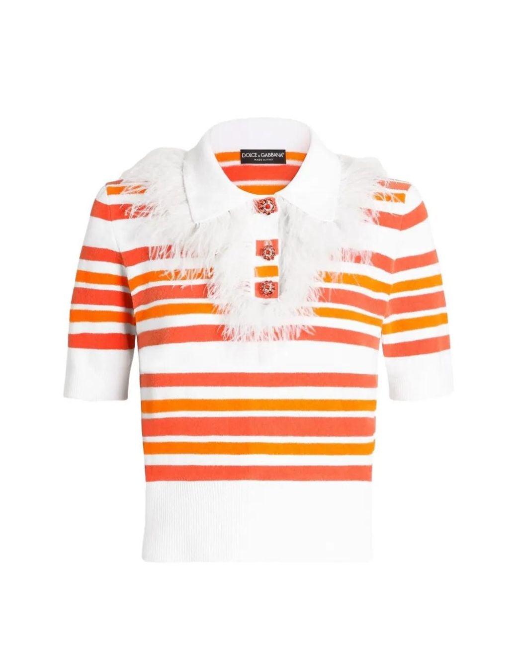 Dolce & Gabbana Orange Polo Shirt Pullover