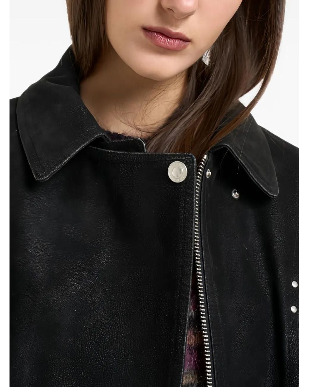 Isabel Marant Black Belma Zip-Up Leather Jacket
