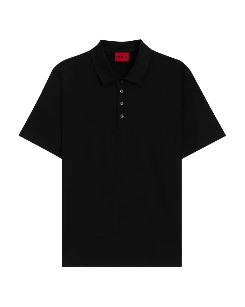 HUGO Black Short-Sleeve Polo Shirt for men