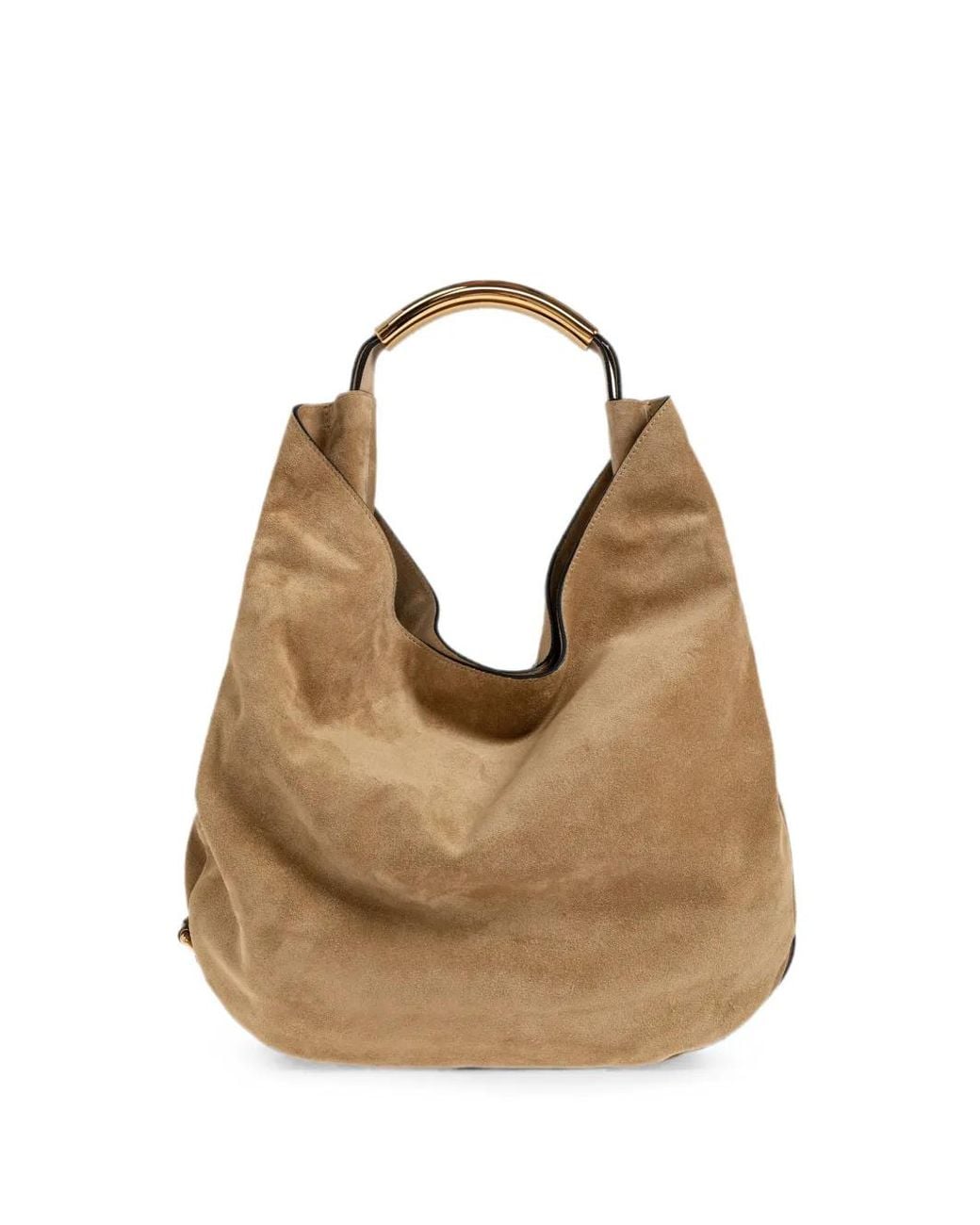 Moschino Natural Medium Handle Me Suede Tote Bag