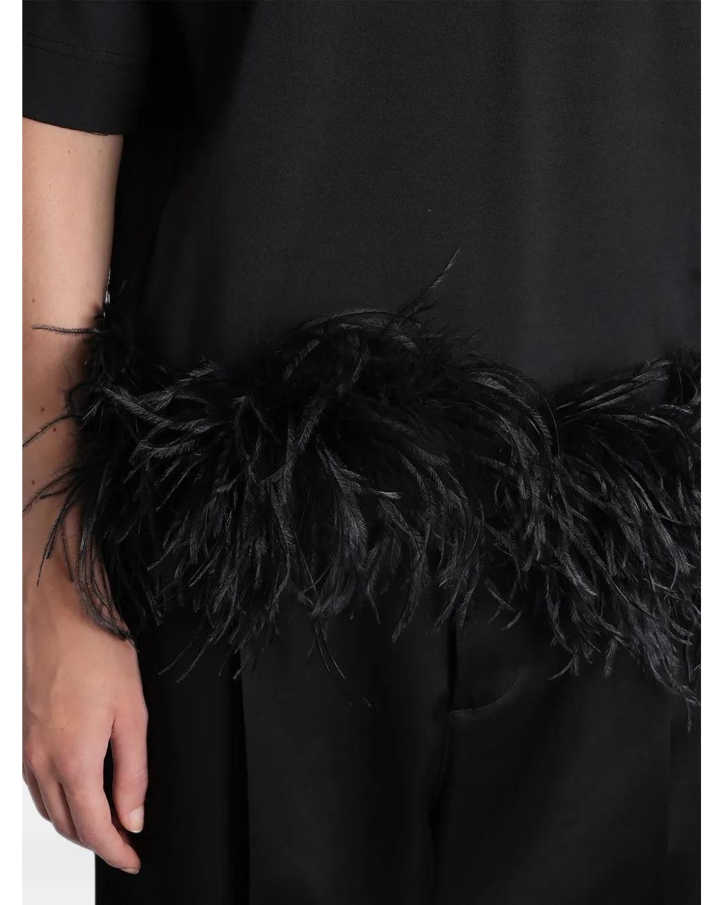 DARKPARK Black Smith Feather-Trim T-Shirt