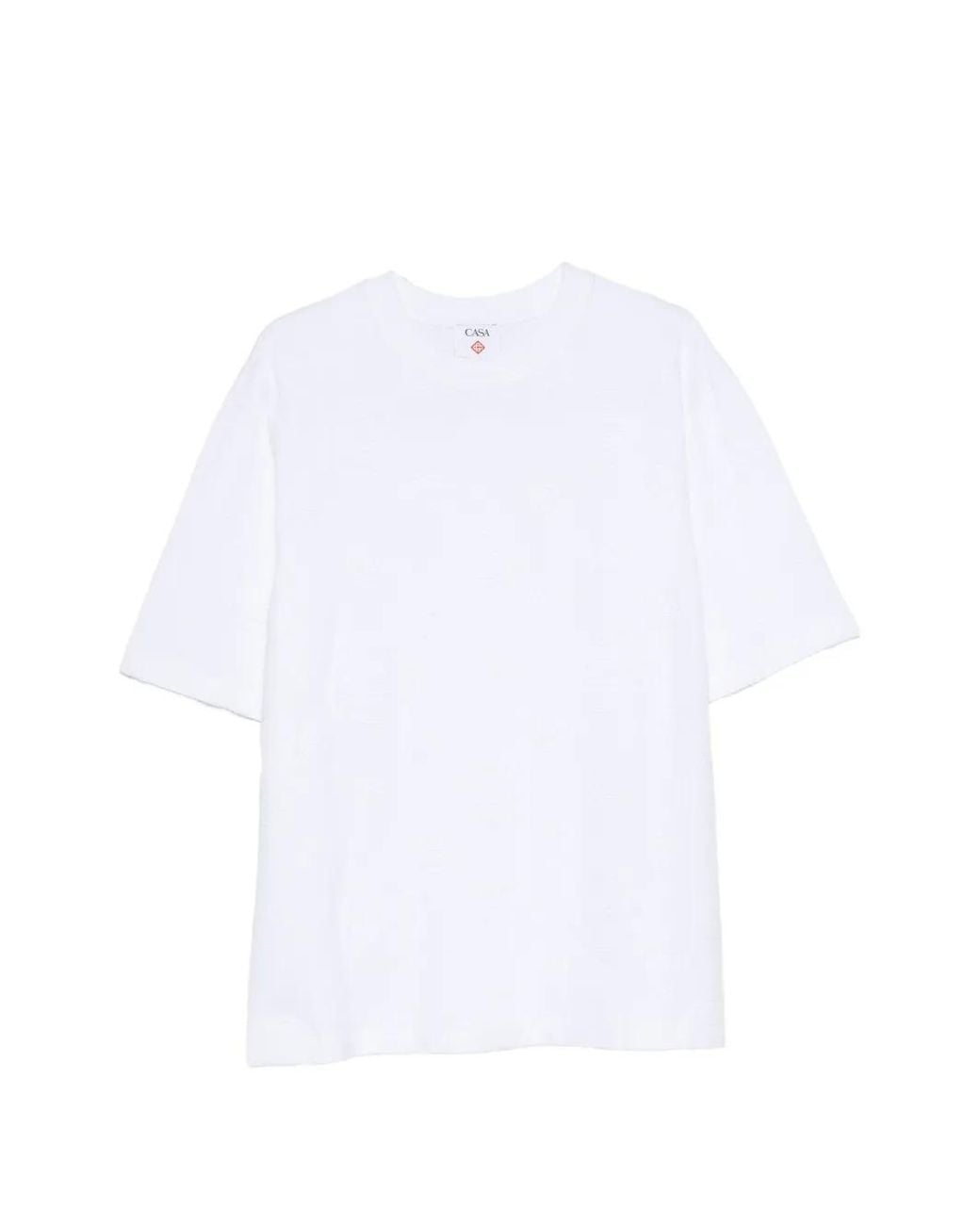 Casablanca White T-Shirt À Logo Embossé for men