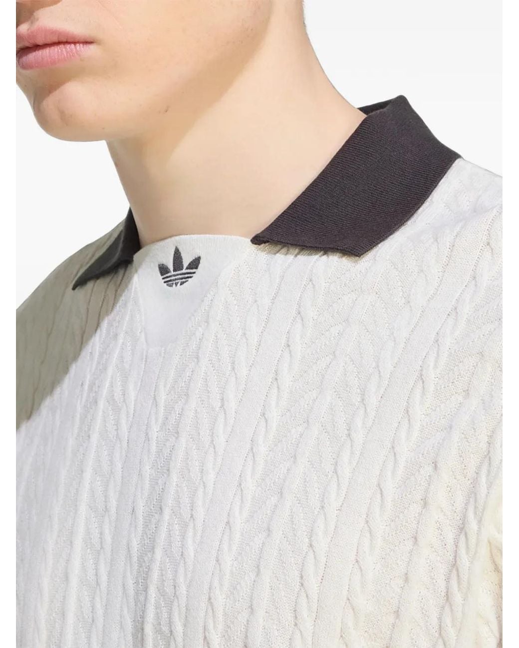 Adidas White Cable Knit Football T-Shirt for men