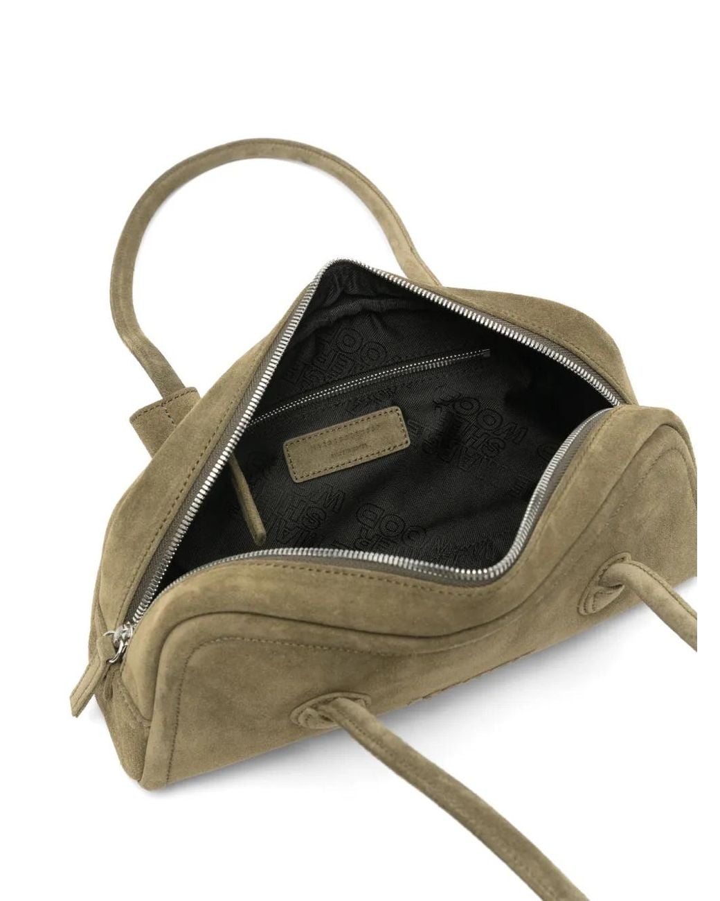 MARGE SHERWOOD Green Logo-Embossed Suede Tote Bag