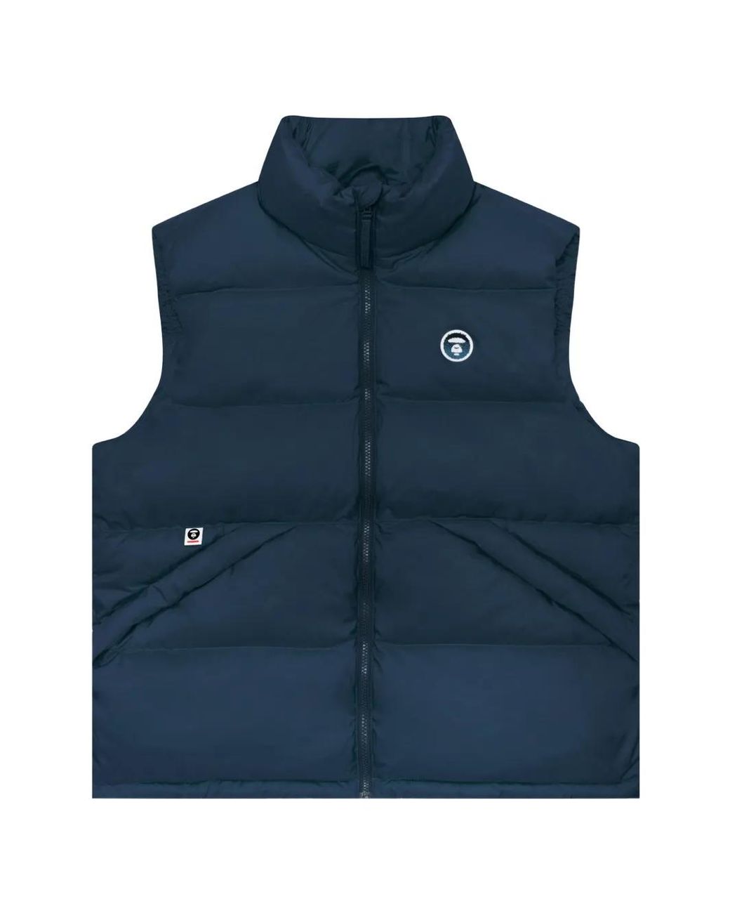 Aape By A Bathing Ape Blue Quilted Logo-Patch Jacket for men