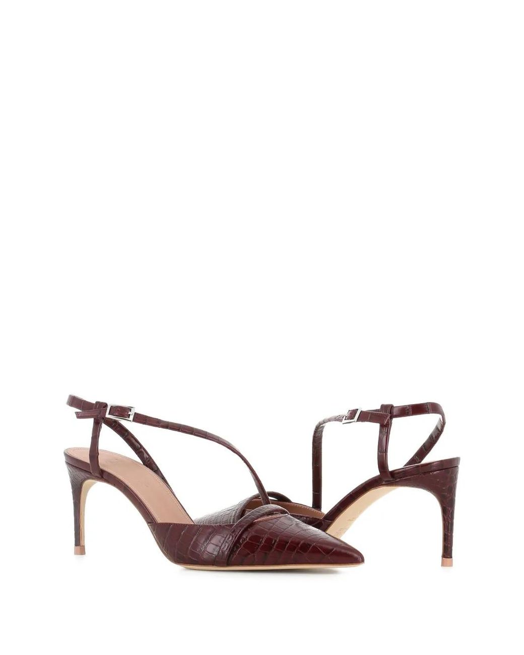 Malone Souliers Brown 70Mm Valeria Crocodile-Embossed Pointed-Toe Pumps