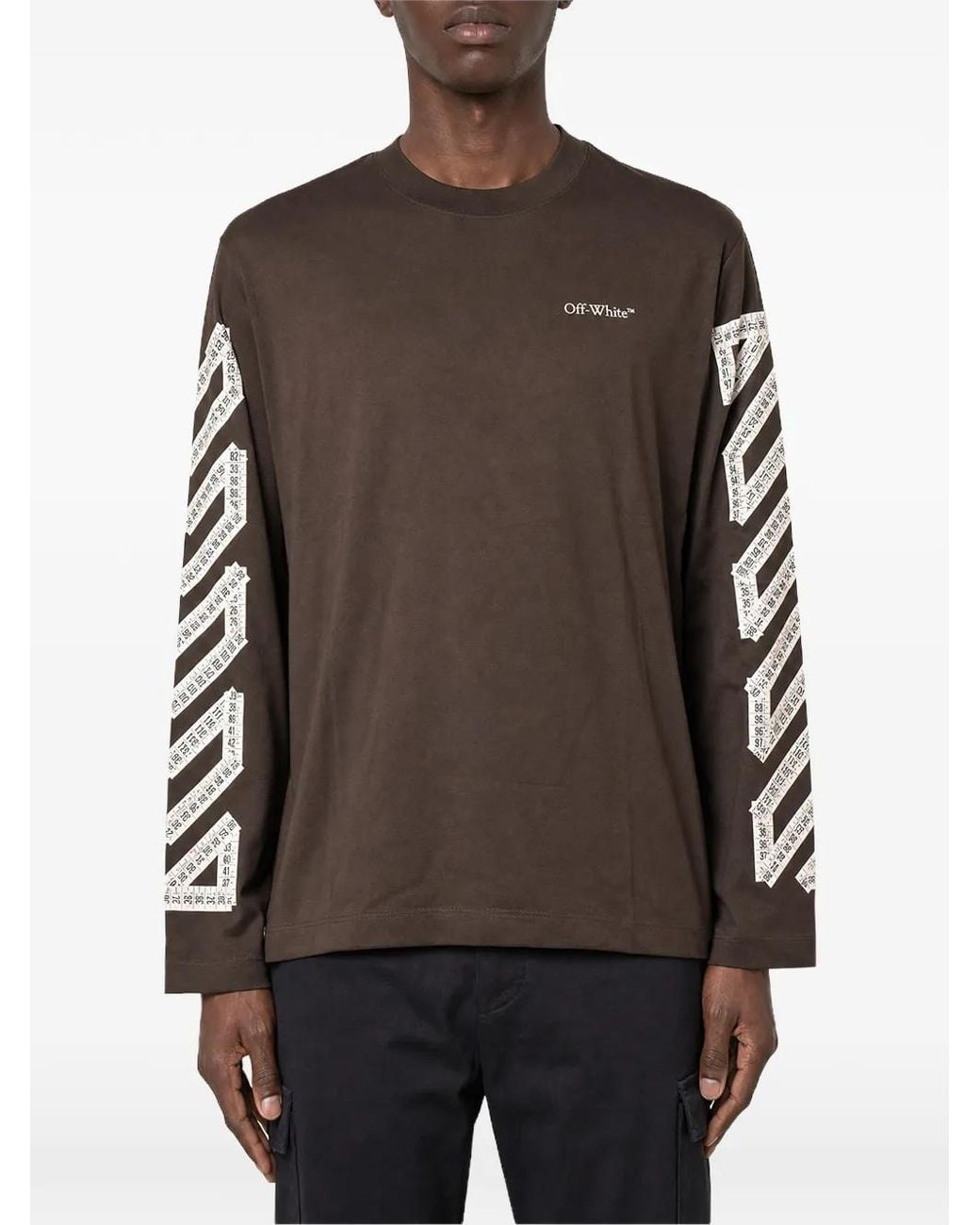 Off-White c/o Virgil Abloh Brown Arrows Diag-Stripe T-Shirt for men