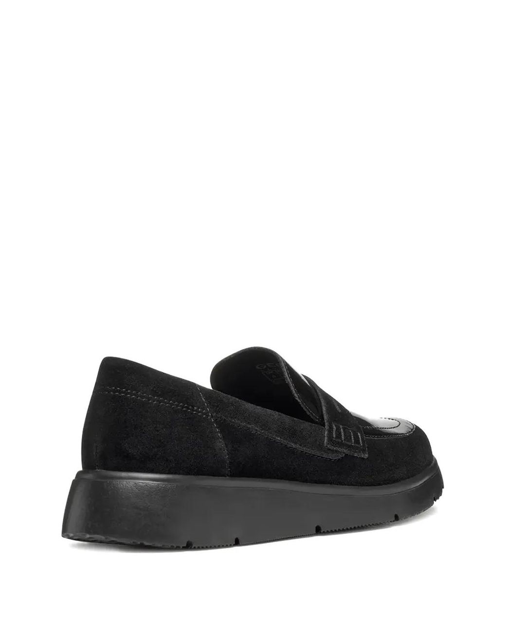 Geox Black Penny-Slot Leather Loafers
