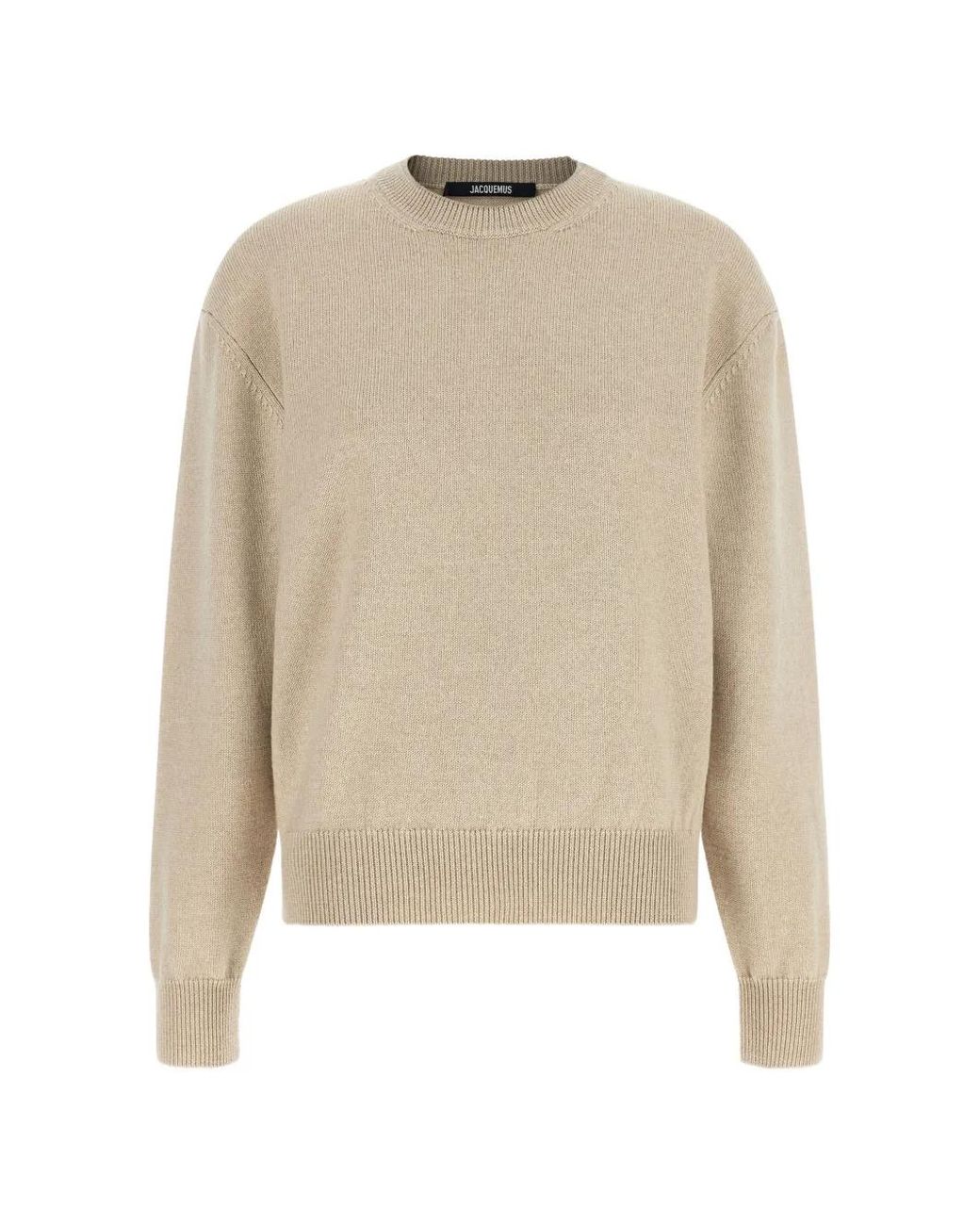 Jacquemus Natural La Maille Moulin Logo-Intarsia Sweater