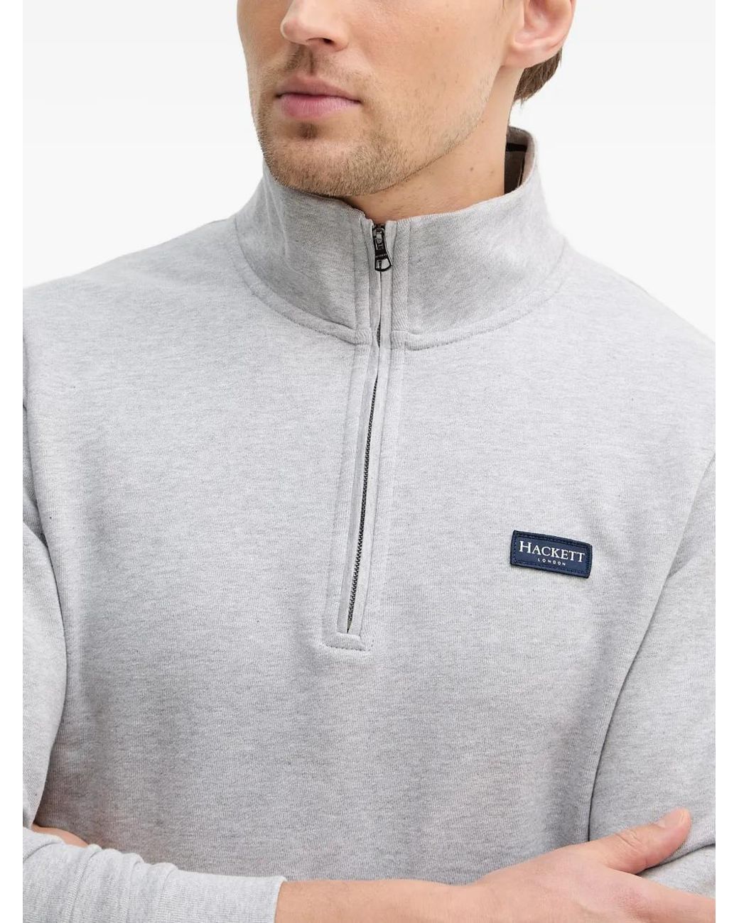 Hackett Gray Sweat À Col Zippé for men