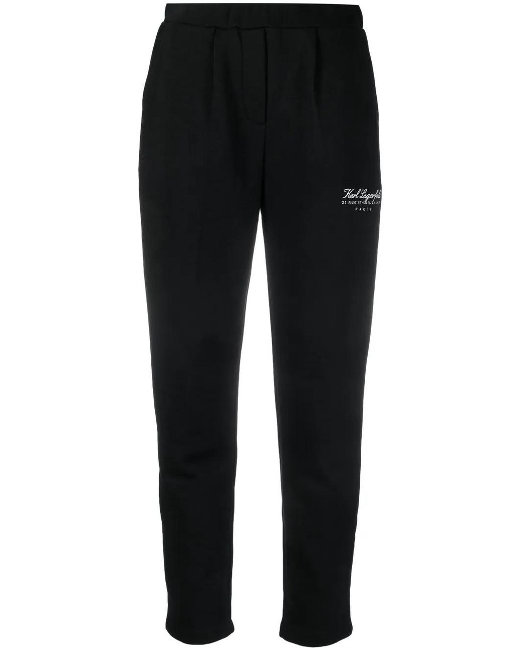 Karl Lagerfeld Black Logo-Print Track Pants